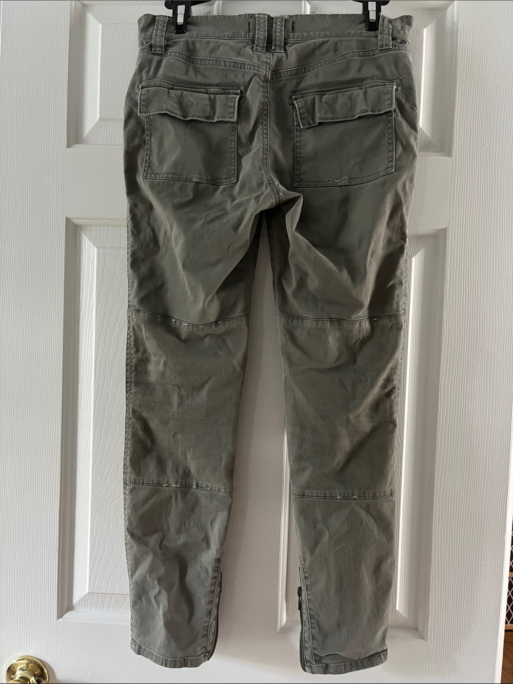 Madewell Skinny Fatigue Utility Cargo Pants Olive Green Ankle Zip Size 26 - Picture 7 of 16
